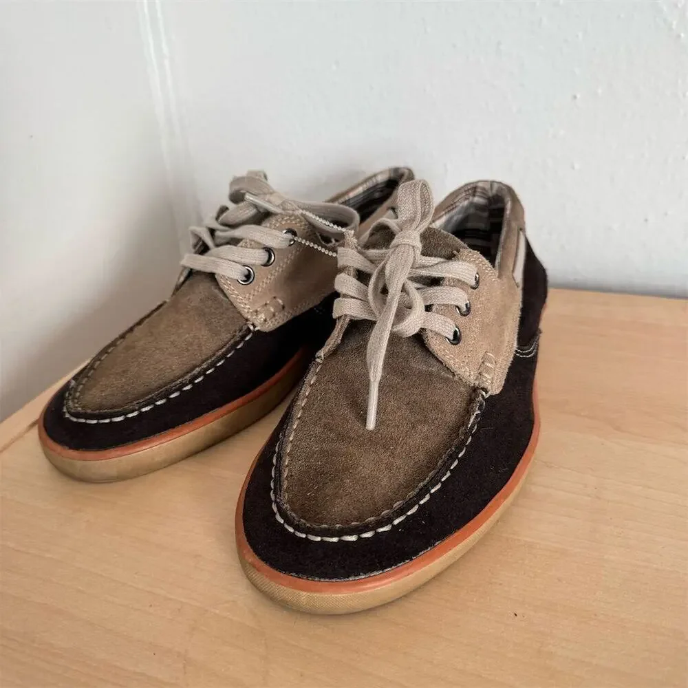 Clarks Men's Brown Suede Boat Shoes Size 8.5 Casual Lace Up
